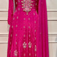 Rani Pink Premium Chinon Embroidered Anarkali Suit Set (RT1242)