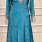 Ocean Blue Premium Chinon Embroidered Anarkali Suit Set (RT1241)