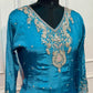 Ocean Blue Premium Chinon Embroidered Anarkali Suit Set (RT1241)