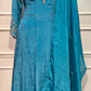 Ocean Blue Premium Chinon Embroidered Anarkali Suit Set (RT1241)