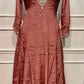 Dusty Rose Premium Chinon Embroidered Anarkali Suit Set (RT1240)