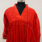 Scarlet Flame Mull Chanderi Embroidered Anarkali Set (RT1246)