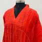 Scarlet Flame Mull Chanderi Embroidered Anarkali Set (RT1246)