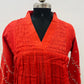 Scarlet Flame Mull Chanderi Embroidered Anarkali Set (RT1246)