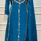 Royal Sapphire Chinon Embroidered Anarkali Suit Set (RT1247)