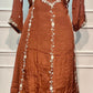 Rustic Cinnamon Chinon Embroidered Anarkali Suit Set (RT1248)