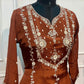 Rustic Cinnamon Chinon Embroidered Anarkali Suit Set (RT1248)