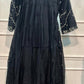 Midnight Noir Mull Chanderi Embroidered Anarkali Set (RT1244)