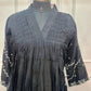 Midnight Noir Mull Chanderi Embroidered Anarkali Set (RT1244)