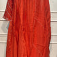 Scarlet Flame Mull Chanderi Embroidered Anarkali Set (RT1246)