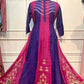 Royal Fuchsia Mull Chanderi Embroidered A-Line Suit Set (RT1255)