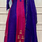 Royal Fuchsia Mull Chanderi Embroidered A-Line Suit Set (RT1255)