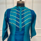 Teal Majesty Mull Chanderi Embroidered A-Line Suit Set (RT1256)