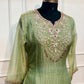 Pistachio Bloom Salsa Embroidered A-Line Suit Set (RT1254)