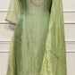 Pistachio Bloom Salsa Embroidered A-Line Suit Set (RT1254)