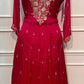 Fuchsia Blossom Chinon Embroidered Anarkali Suit Set (RT1251)