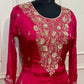Fuchsia Blossom Chinon Embroidered Anarkali Suit Set (RT1251)