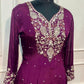 Royal Azure Chinon Embroidered Anarkali Suit Set (RT1250)