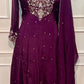 Royal Azure Chinon Embroidered Anarkali Suit Set (RT1250)