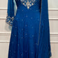 Royal Amethyst Chinon Embroidered Anarkali Suit Set (RT1249)