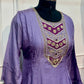Lavender & Plum Embroidered Mull Chanderi Anarkali Set (RT1258)