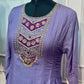Lavender & Plum Embroidered Mull Chanderi Anarkali Set (RT1258)