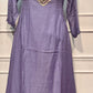 Lavender & Plum Embroidered Mull Chanderi Anarkali Set (RT1258)