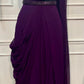 Royal Plum Sequin Silk One Minute Saree (RT1261)