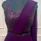 Royal Plum Sequin Silk One Minute Saree (RT1261)