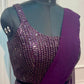 Royal Plum Sequin Silk One Minute Saree (RT1261)