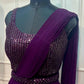 Royal Plum Sequin Silk One Minute Saree (RT1261)