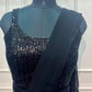 Classic Black Sequin Silk One Minute Saree (RT1260)