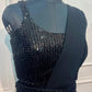 Classic Black Sequin Silk One Minute Saree (RT1260)