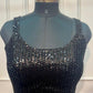 Classic Black Sequin Silk One Minute Saree (RT1260)