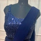 Midnight Navy Sequin Silk One Minute Saree (RT1259)