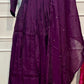 Royal Purple Embroidered Mull Chanderi Suit Set (RT1272)
