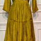 Mustard Bloom Embroidered Mull Chanderi Suit Set (RT1270)