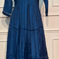 Royal Blue Floral Embroidered Mull Chanderi Anarkali Set (RT1268)