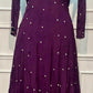 Wine Chinon Embroidered Anarkali Suit Set (RT1274)