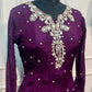 Wine Chinon Embroidered Anarkali Suit Set (RT1274)