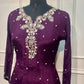 Wine Chinon Embroidered Anarkali Suit Set (RT1274)
