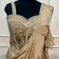 Champagne Georgette One Minute Ready-to-Wear Saree (RT1276)
