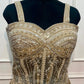 Champagne Georgette One Minute Ready-to-Wear Saree (RT1276)