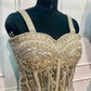 Champagne Georgette One Minute Ready-to-Wear Saree (RT1276)