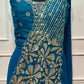 Peacock Blue Georgette Premium One Minute Saree (RT1277)