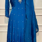 Royal Sapphire Chinon Embroidered Anarkali Suit Set (RT1278)