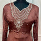Mocha Elegance Chinon Embroidered Anarkali Suit Set (RT1279)