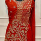 Radiant Rust Georgette Embroidered One Minute Saree (RT1280)