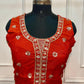 Radiant Rust Georgette Embroidered One Minute Saree (RT1280)