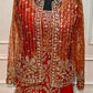 Radiant Rust Georgette Embroidered One Minute Saree (RT1280)